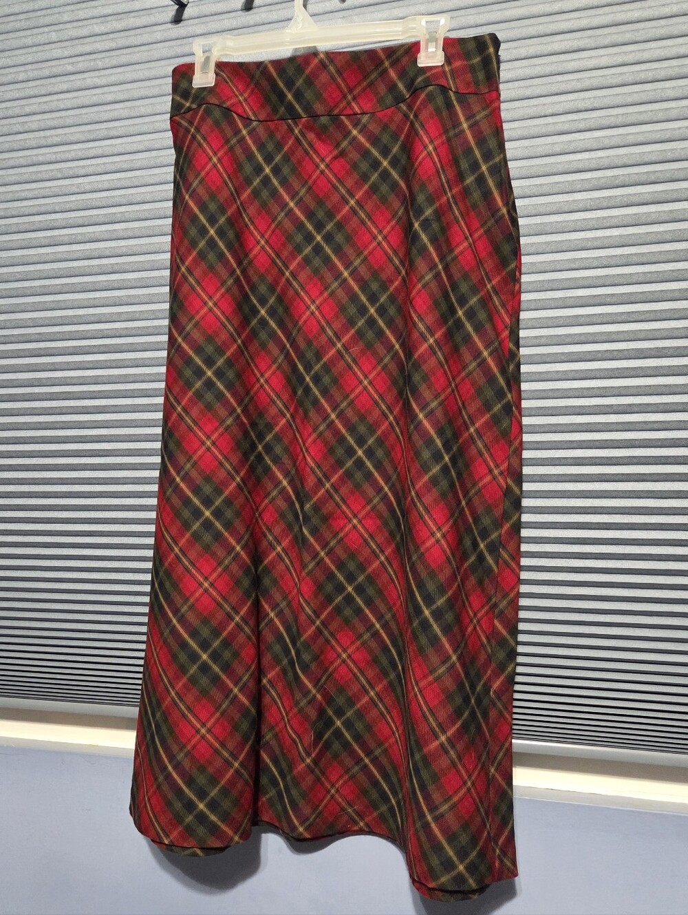 Vintage Plaid A-Line Maxi Skirt